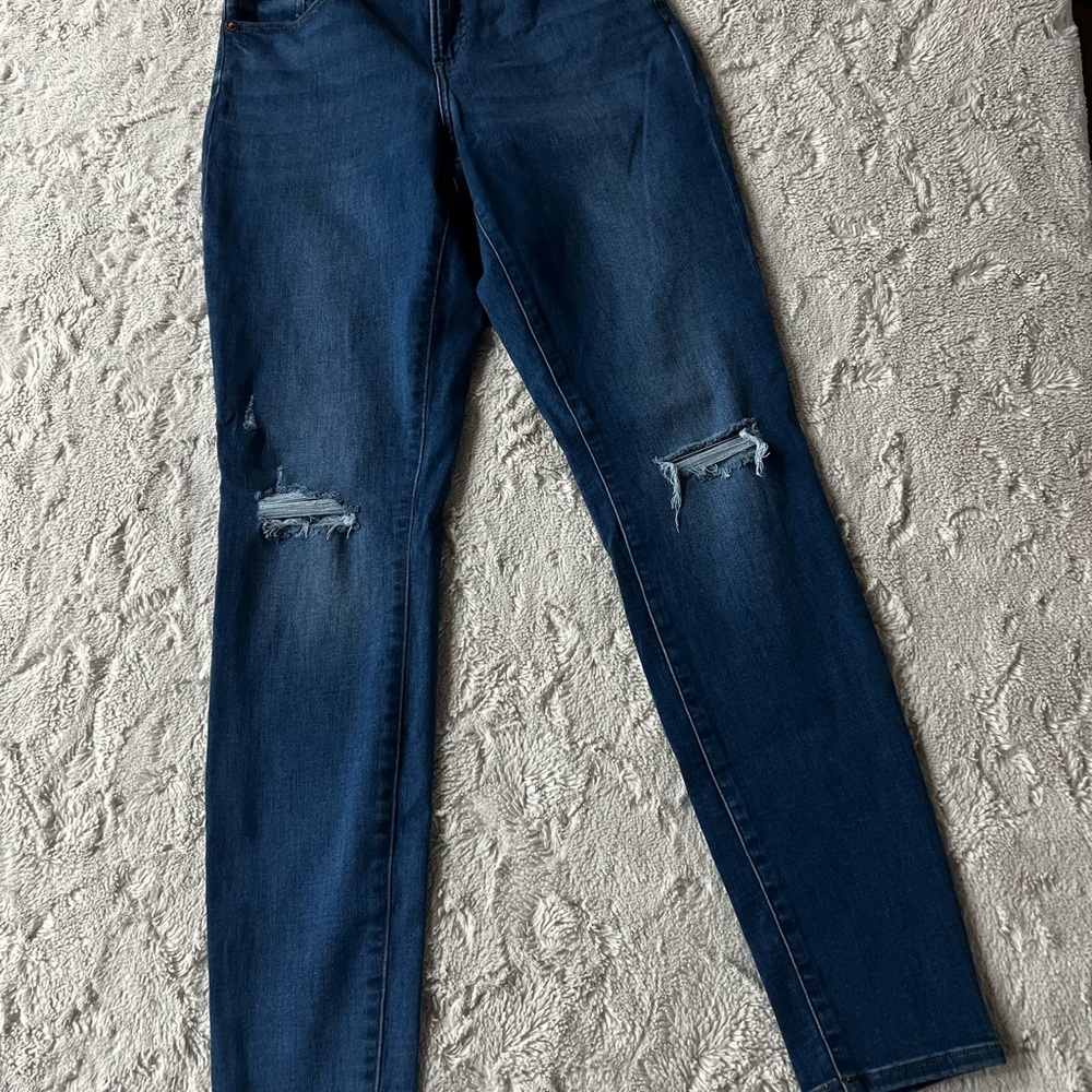 Express Dark Blue Curvy Skinny Jeans